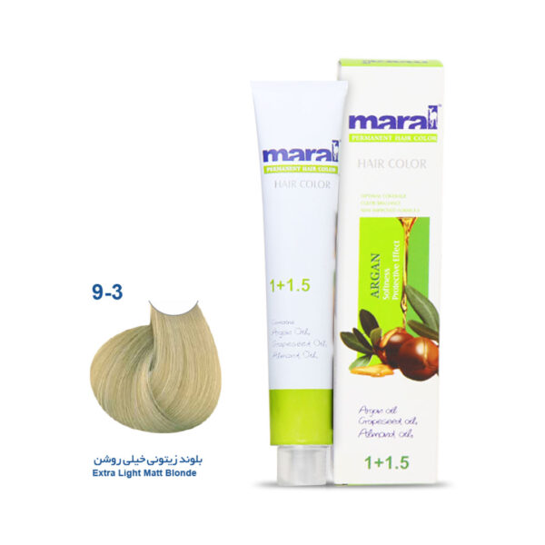 رنگ مو مارال 9.3 بلوند زیتونی خیلی روشن